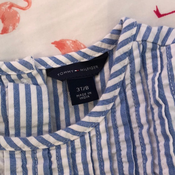 Blue Tommy Hilfigure seersucker dress - size 3 - Picture 5 of 5